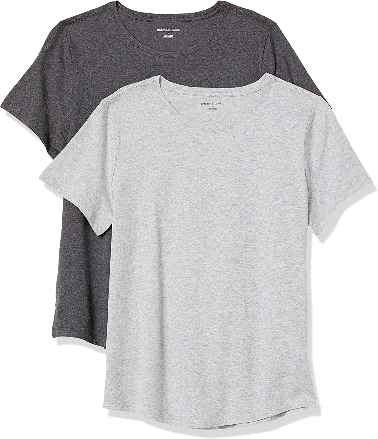 230816040604292_1 Essentials Women's Classic-Fit 100% Cotton Short-Sleeve Crewneck T-Shirt (Available in Plus Size), Pack of 2 - Image 1